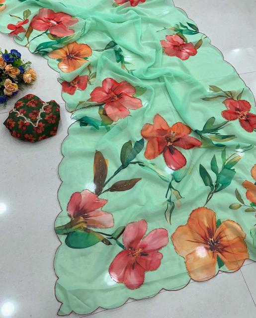 Svara floral digital print saree india wholesale clothing suppliers